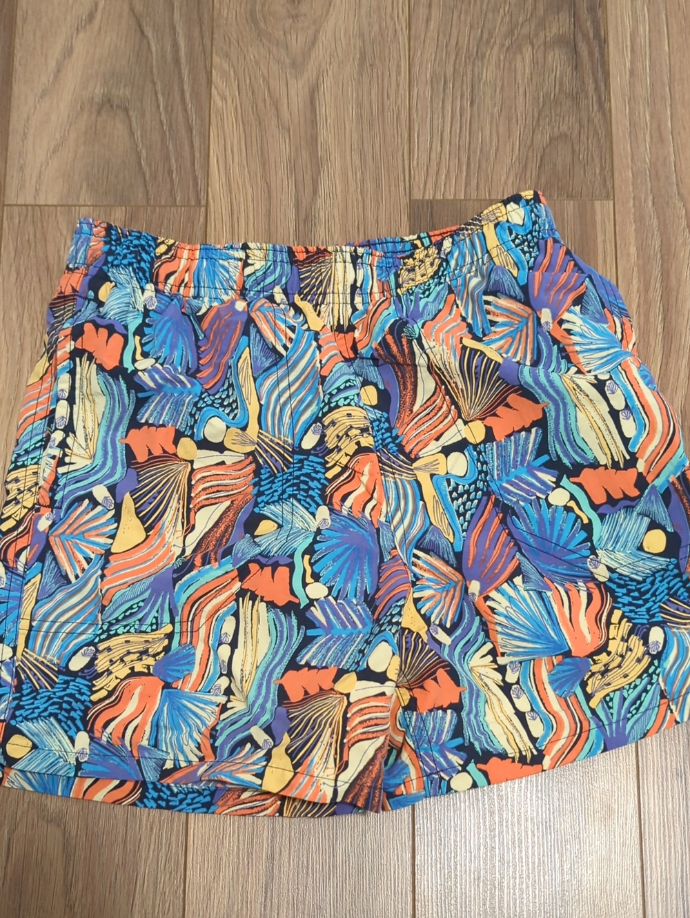 Patagonia Kids Shell & Wave Print Shorts - Blue, Orange, Yellow